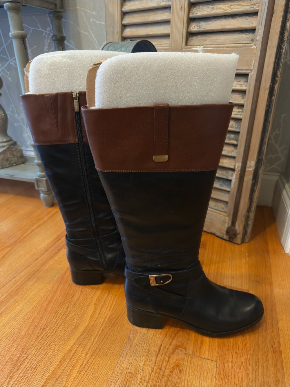Bandalino Women’s Black/Brown ‘Baya’ Riding Leather Boots - 11M